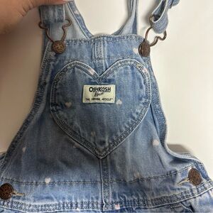 OshKosh B'gosh Light Blue Denim Overalls with Pink Flecks